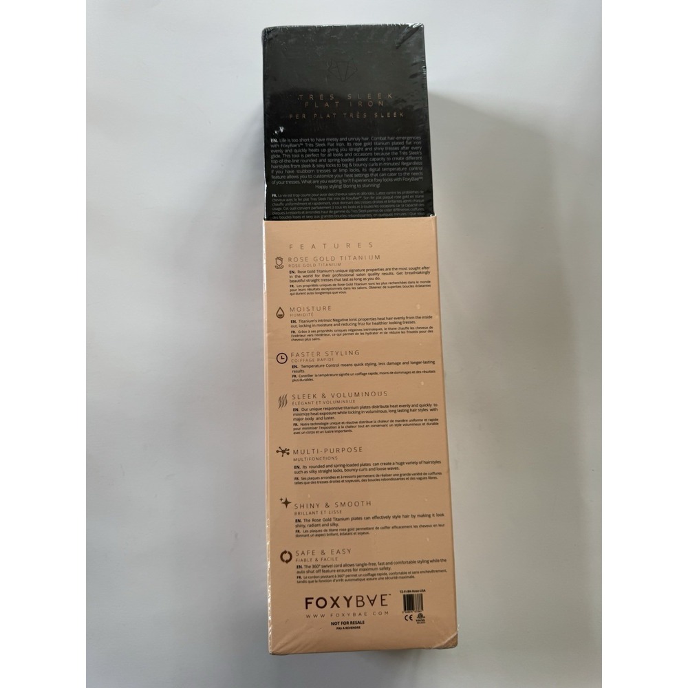 FOXYBAE Trés Sleek Flat Iron Titanium Plates 450°F Digital Auto Shut-Off - Picture 7 of 14